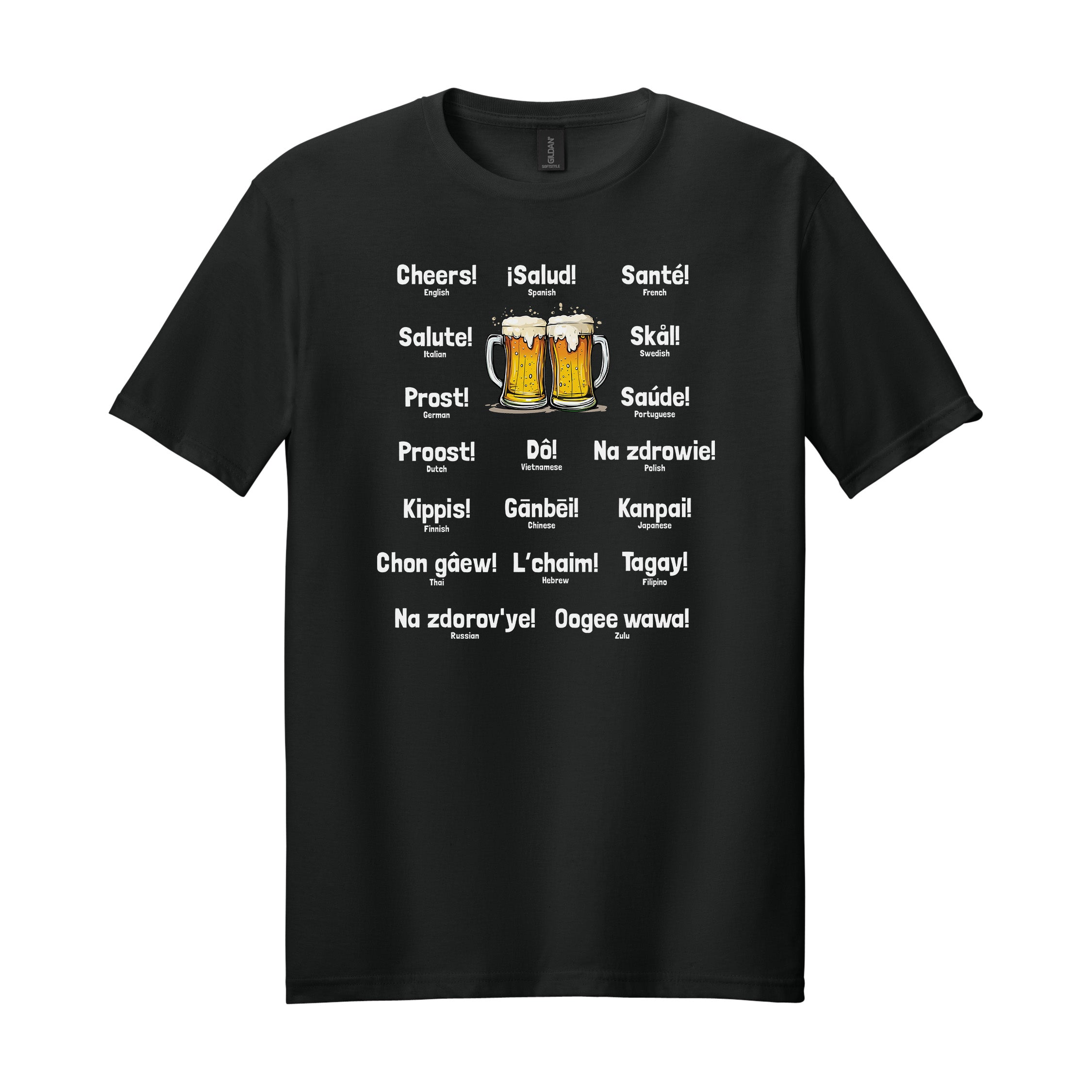 Cheers Around the World Tee — Soft Cotton Beer Graphic T-Shirt