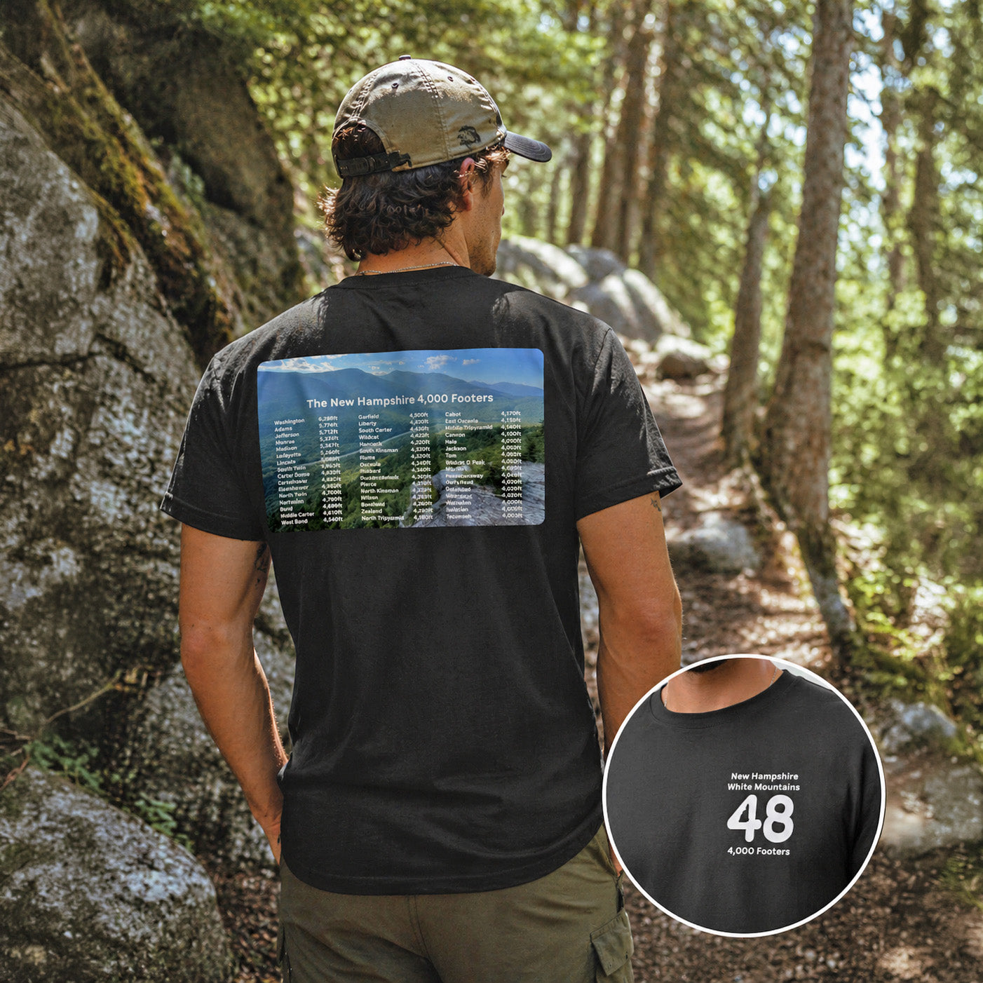 NH 48 Four Thousand Footers Tee — Soft Hiking Graphic T-Shirt