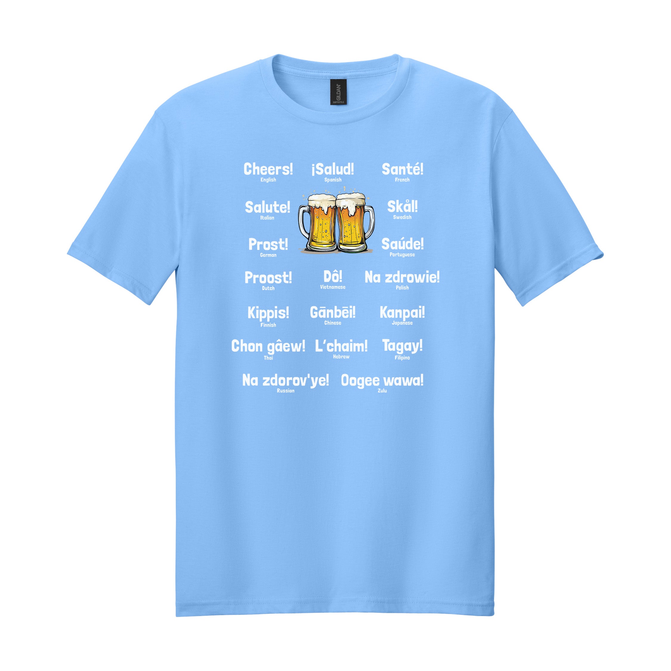 Cheers Around the World Tee — Soft Cotton Beer Graphic T-Shirt