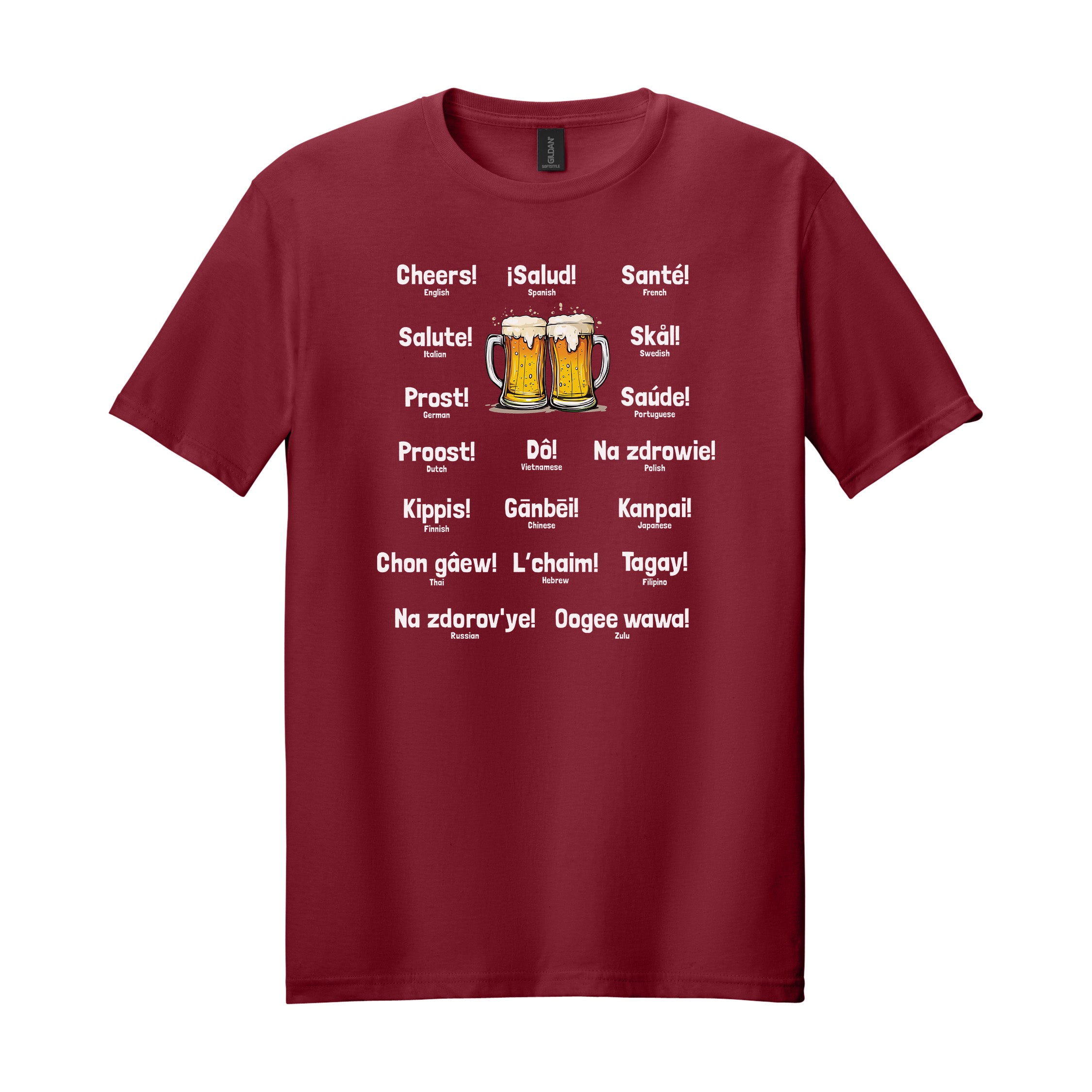 Cheers Around the World Tee — Soft Cotton Beer Graphic T-Shirt