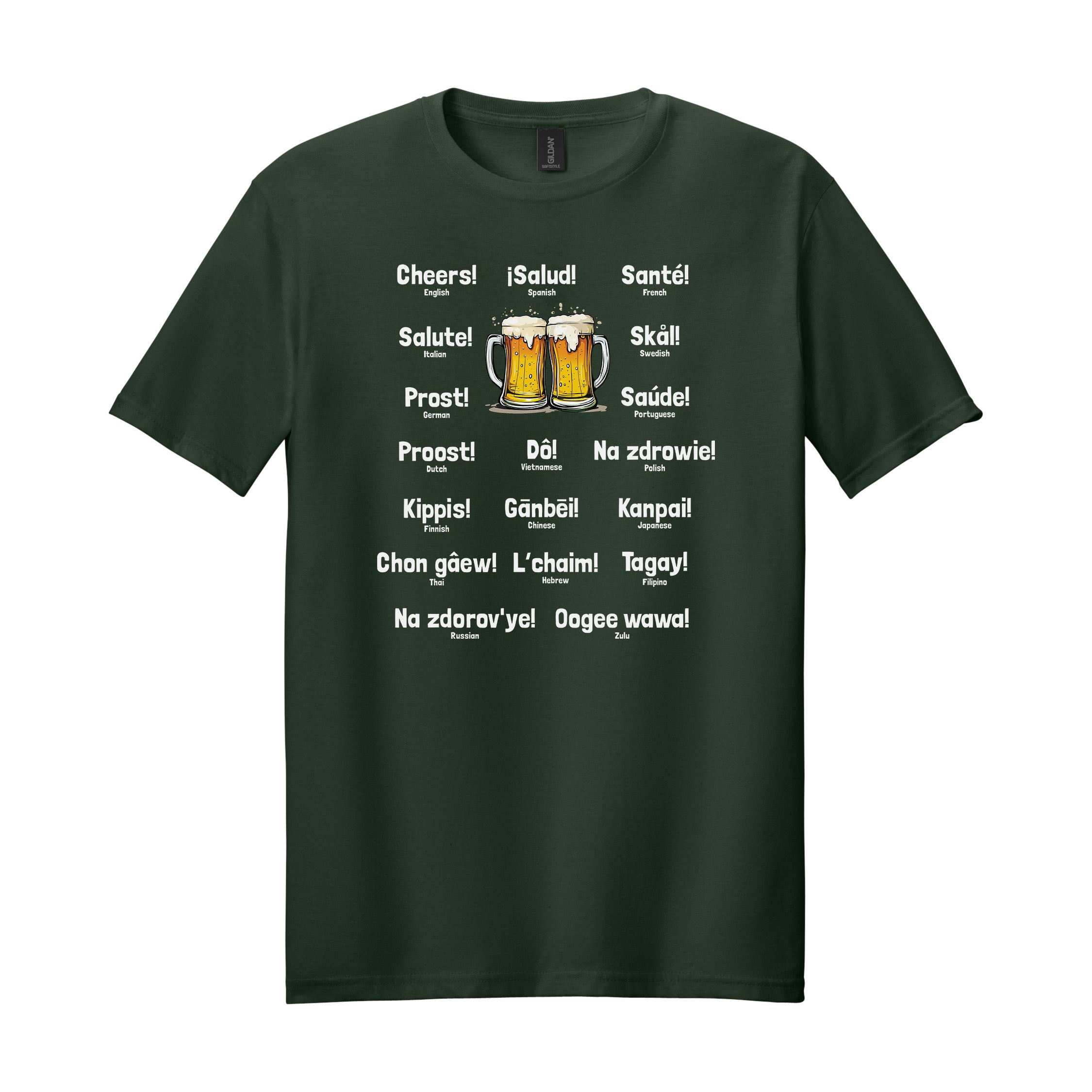 Cheers Around the World Tee — Soft Cotton Beer Graphic T-Shirt