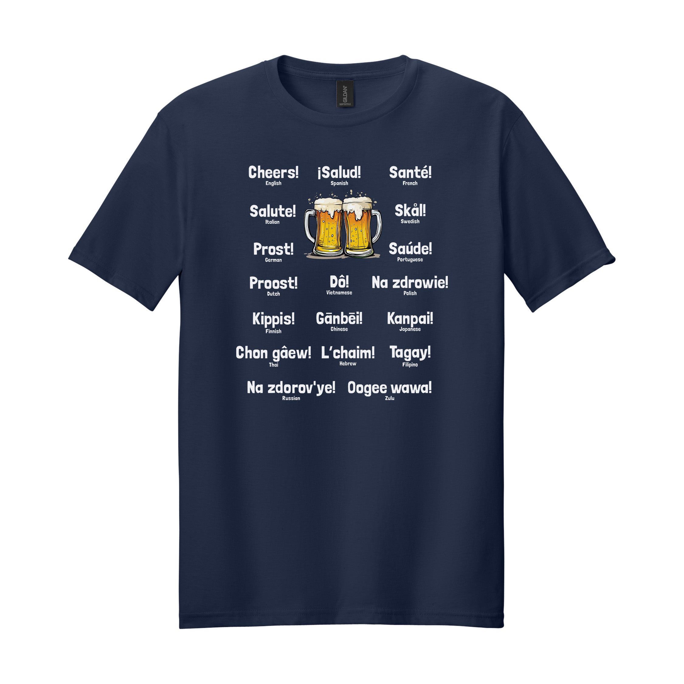 Cheers Around the World Tee — Soft Cotton Beer Graphic T-Shirt