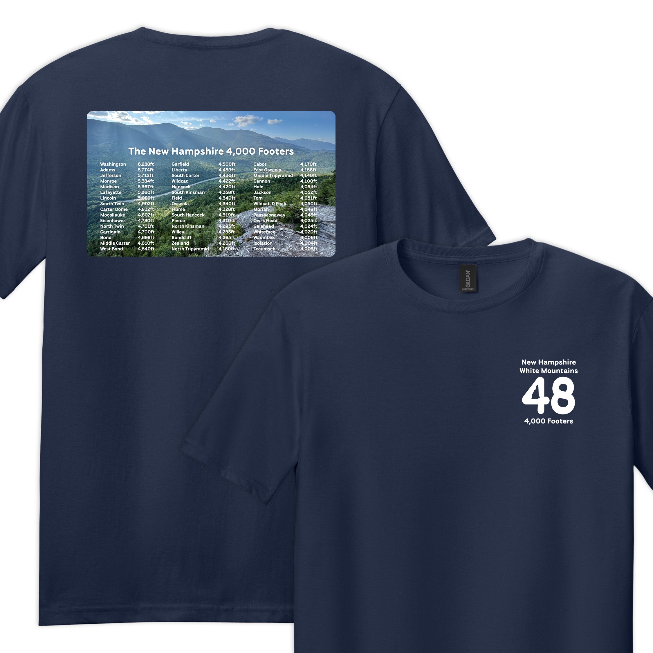 NH 48 Four Thousand Footers Tee — Soft Hiking Graphic T-Shirt