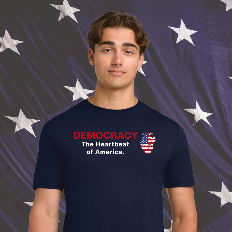 Democracy - The Heartbeat of America - 100% Cotton T-Shirt