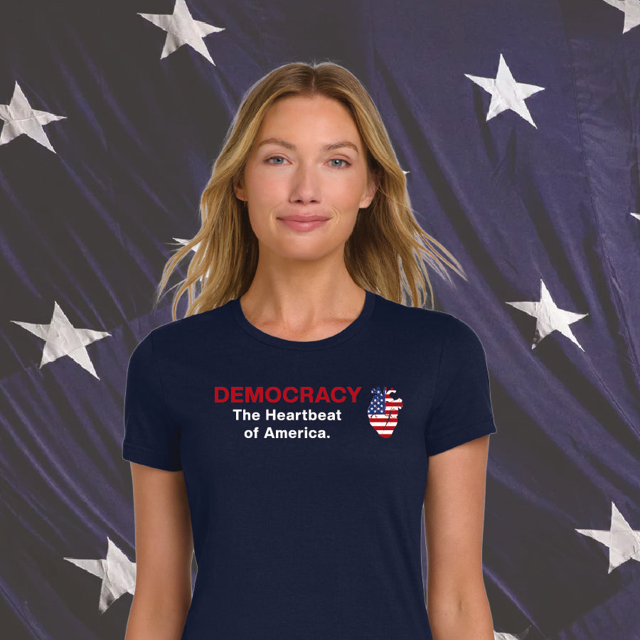 Democracy - The Heartbeat of America - Women's Cotton T-Shirt