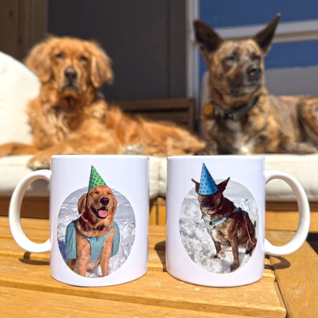 Custom Dog Photo Mug — Personalized Pet Portrait Coffee Mug (11oz)