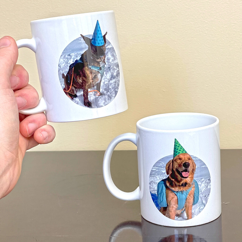 Custom Dog Photo Mug — Personalized Pet Portrait Coffee Mug (11oz)