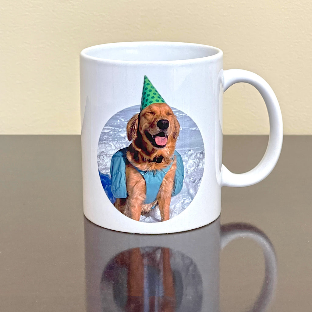Custom Dog Photo Mug — Personalized Pet Portrait Coffee Mug (11oz)