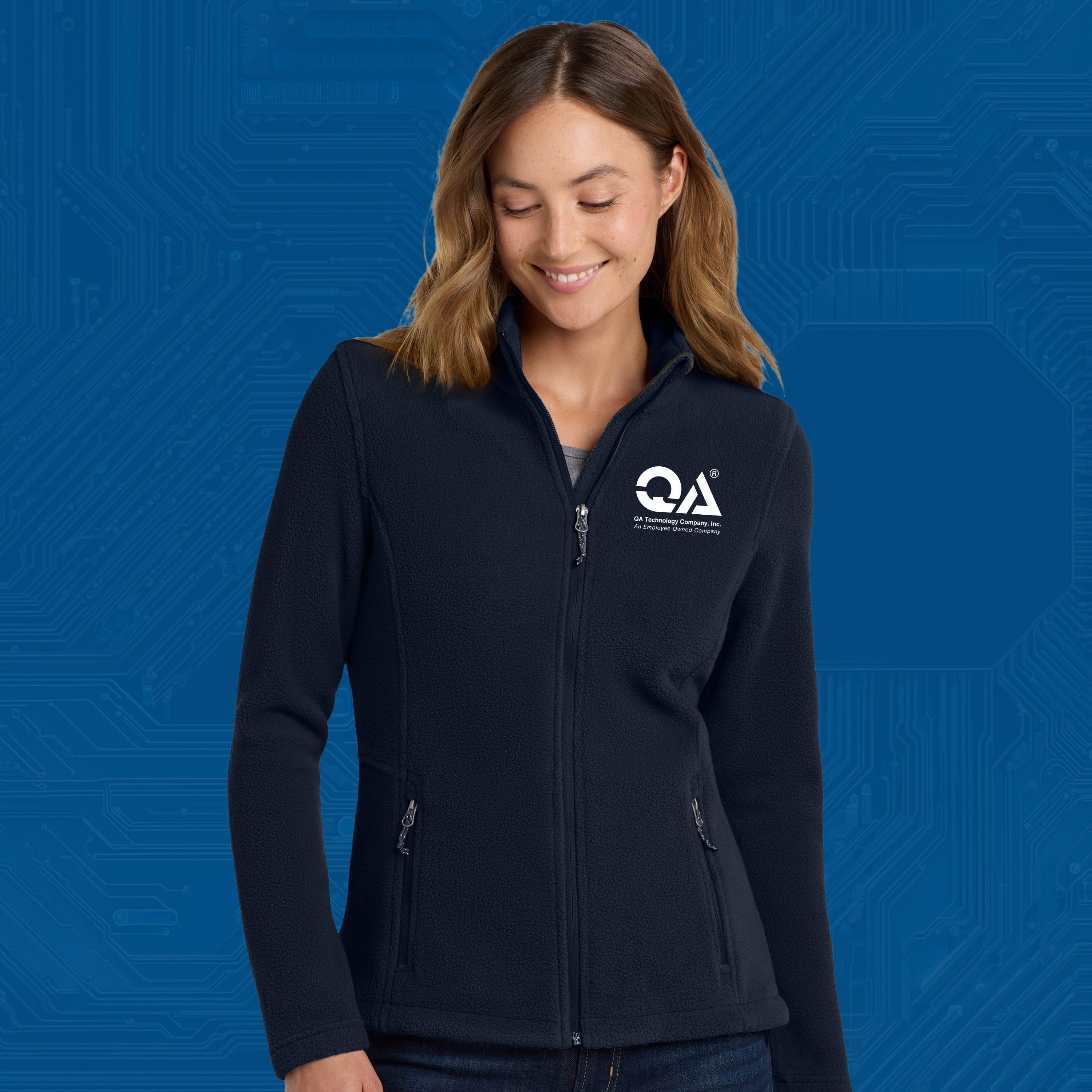 QA Women's Fleece Jacket — Full-Zip Employee Outerwear