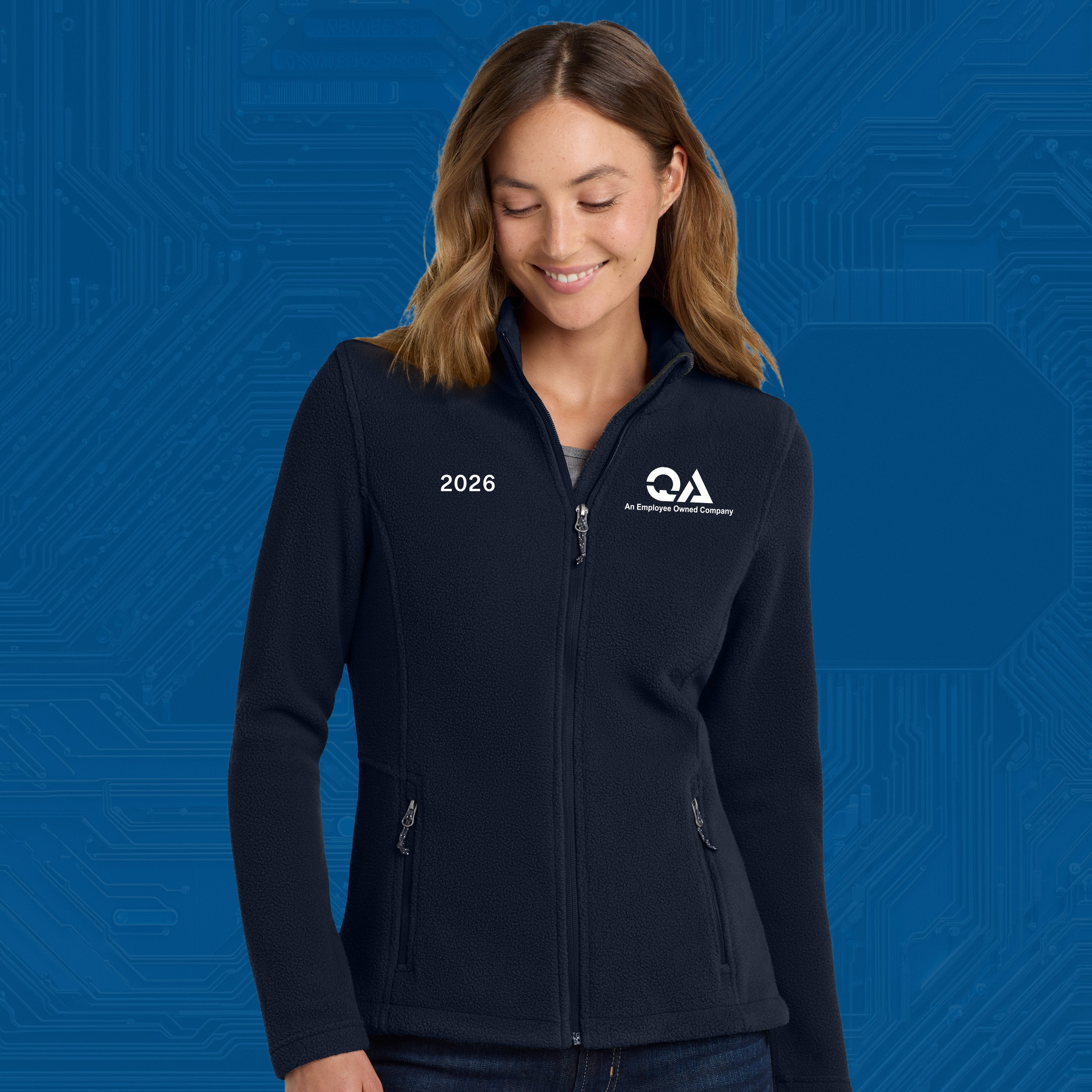 QA Women's Fleece Jacket — Full-Zip Employee Outerwear