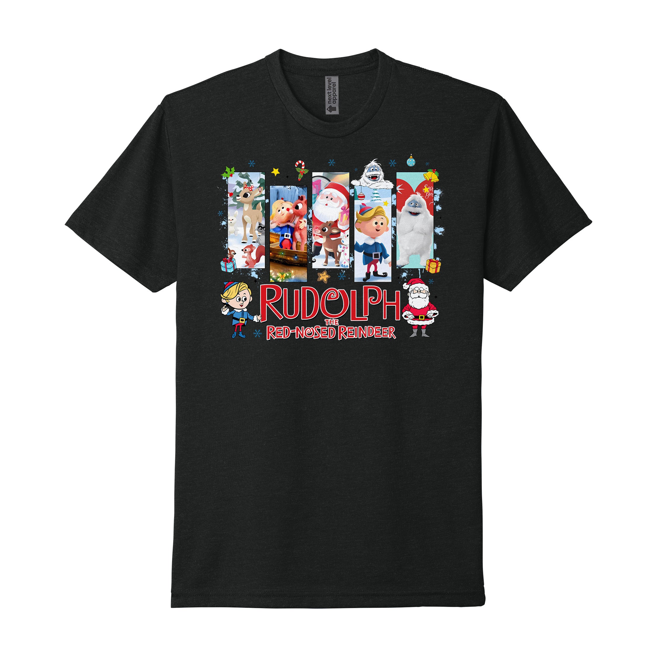 Rudolph Christmas Blocks Tee — Soft CVC Holiday T-Shirt