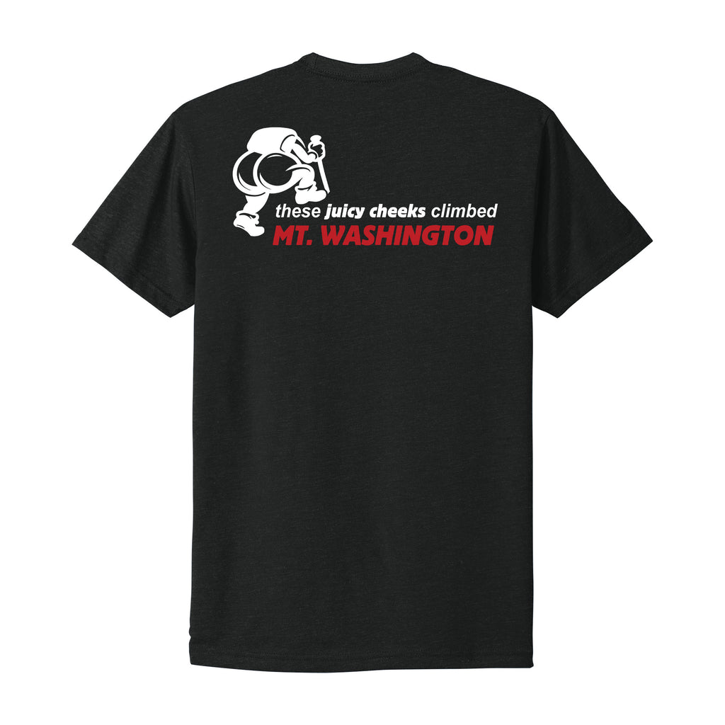 Juicy Cheeks Mt. Washington NH Tee — Soft CVC T-Shirt (Double-Sided)