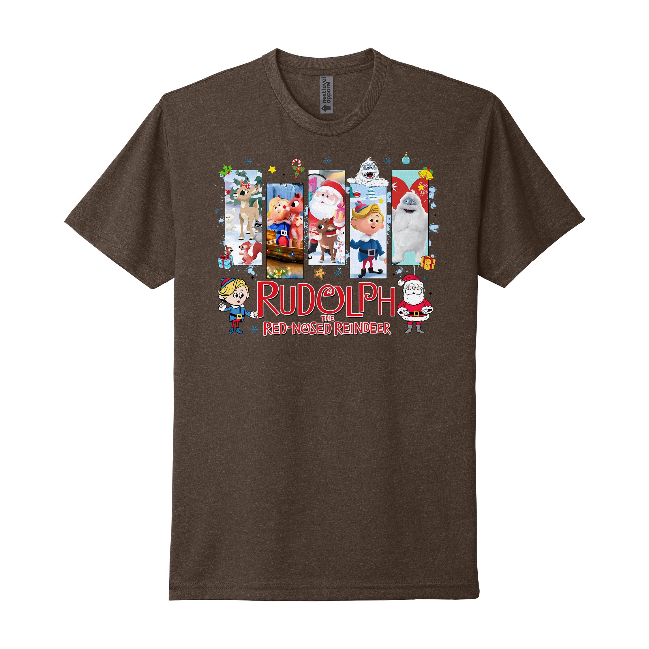 Rudolph Christmas Blocks Tee — Soft CVC Holiday T-Shirt