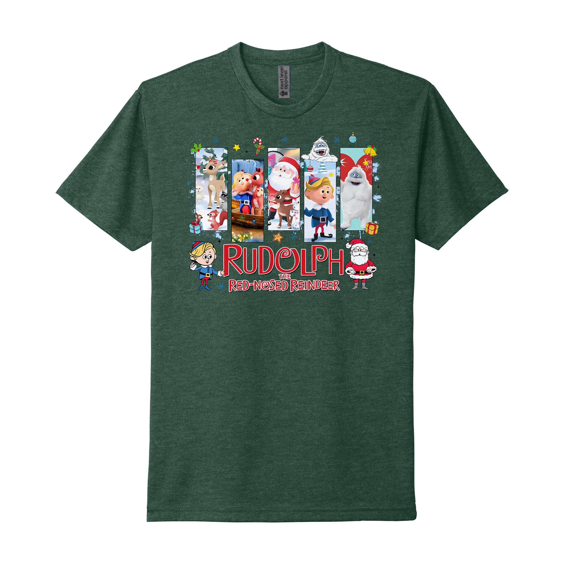 Rudolph Christmas Blocks Tee — Soft CVC Holiday T-Shirt