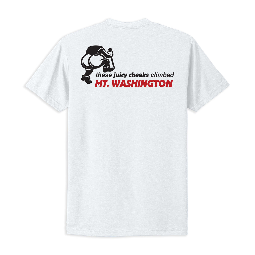 Juicy Cheeks Mt. Washington NH Tee — Soft CVC T-Shirt (Double-Sided)