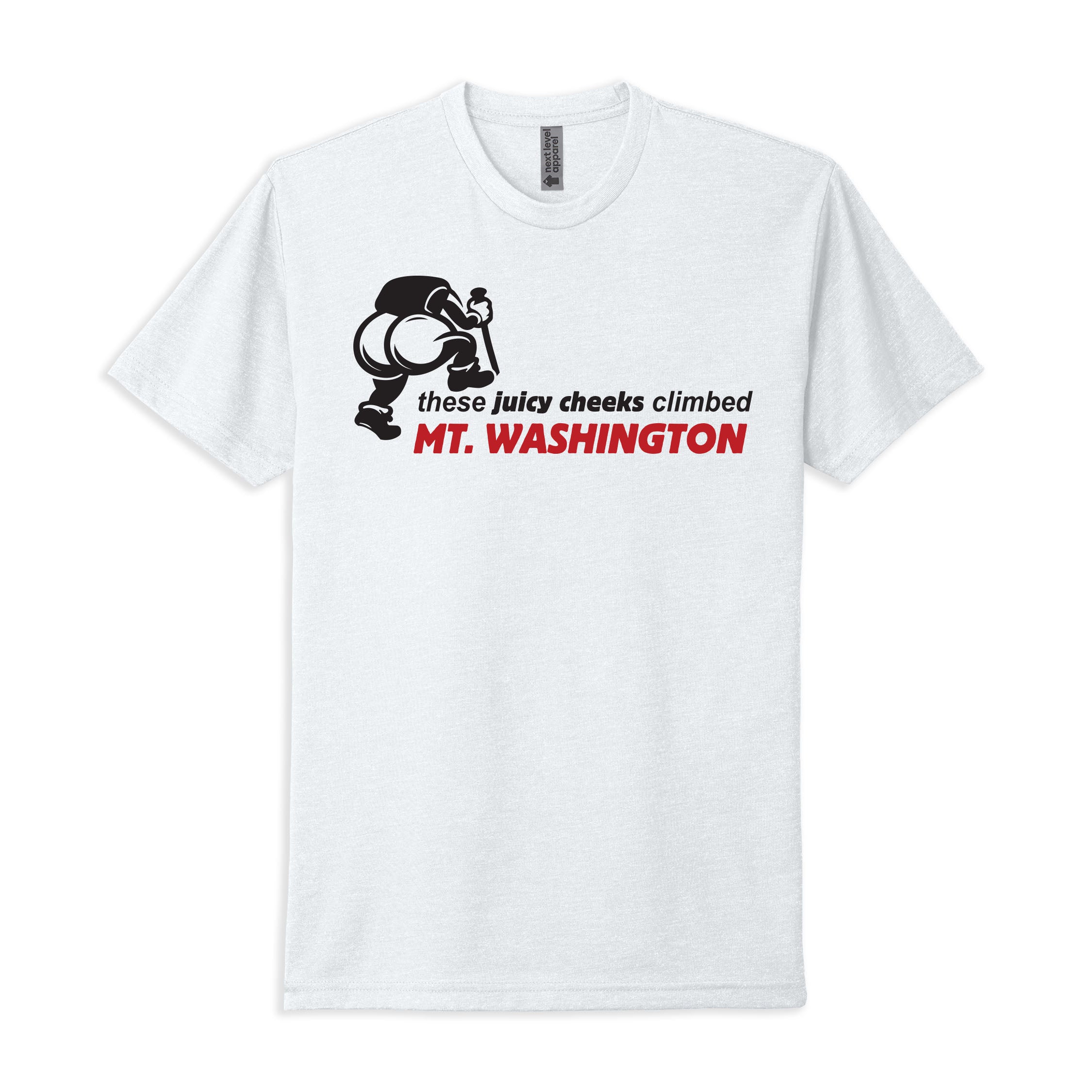 Juicy Cheeks Mt. Washington NH Tee — Soft CVC T-Shirt (Double-Sided)