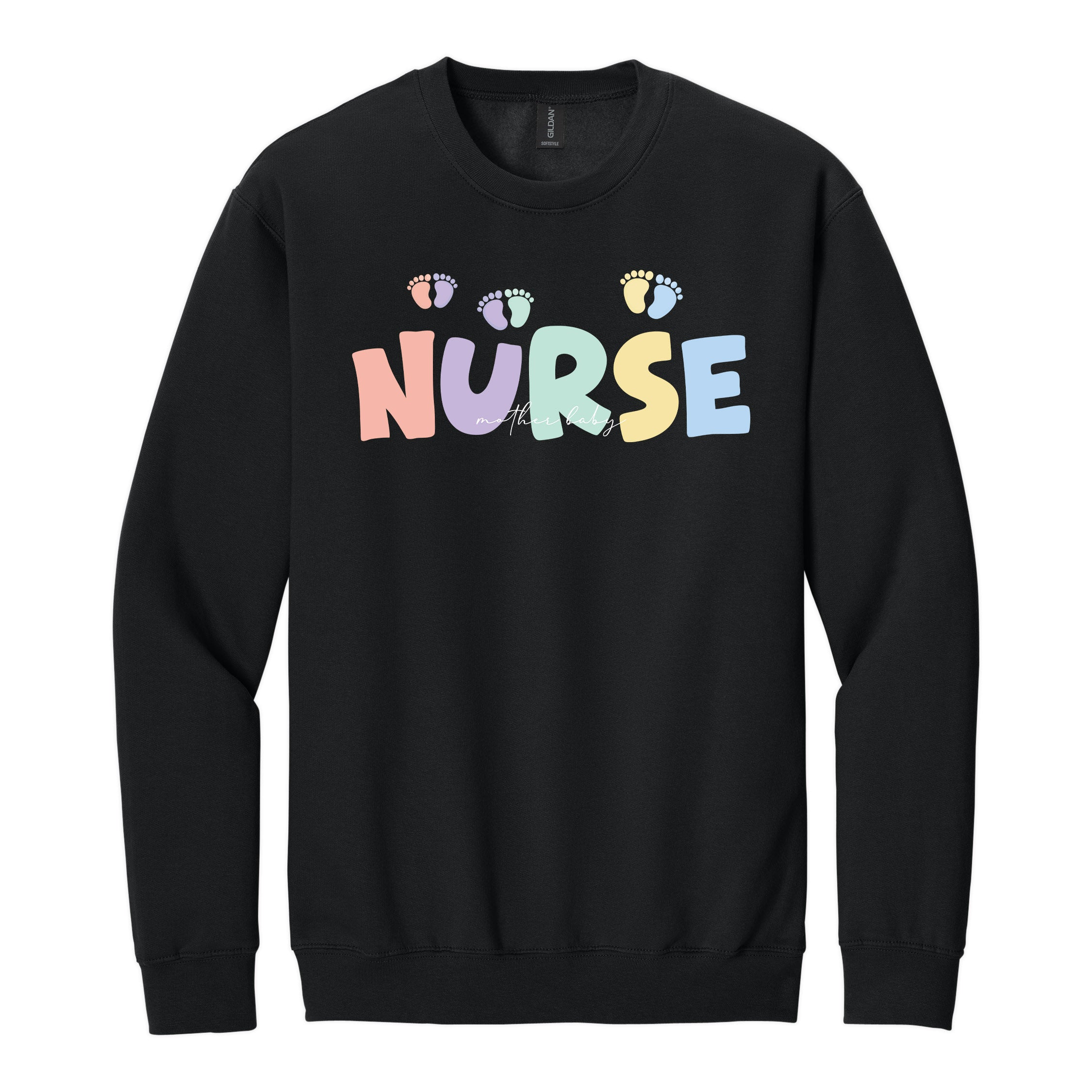 Mother Baby Nurse Crewneck — Pastel Nurse Sweatshirt