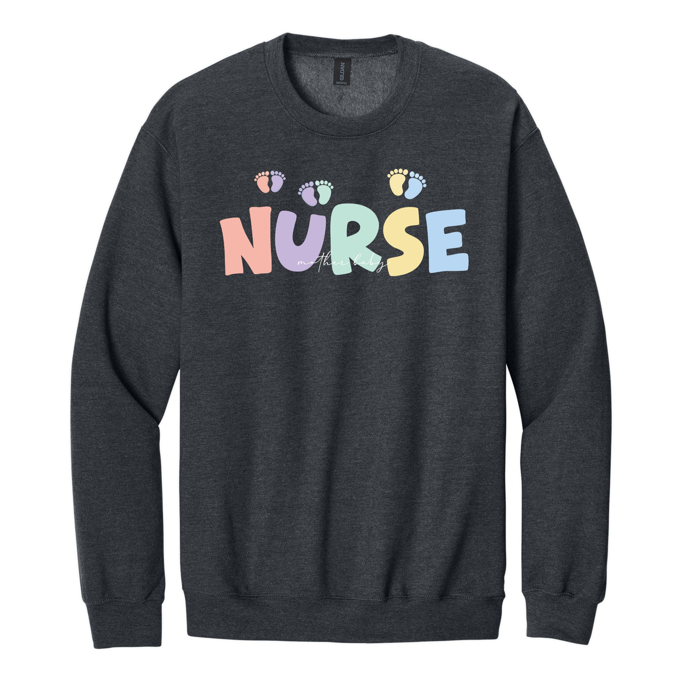 Mother Baby Nurse Crewneck — Pastel Nurse Sweatshirt