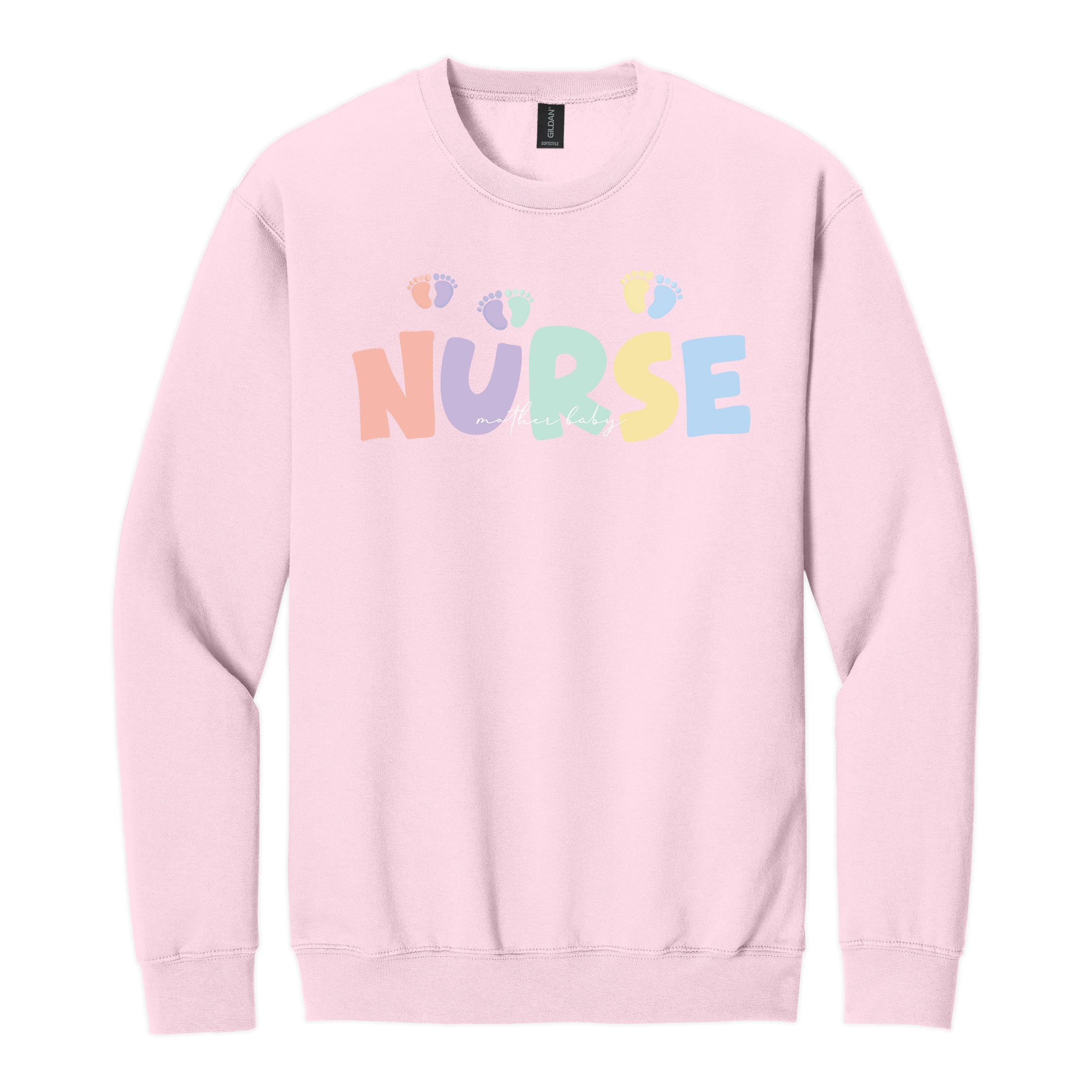 Mother Baby Nurse Crewneck — Pastel Nurse Sweatshirt