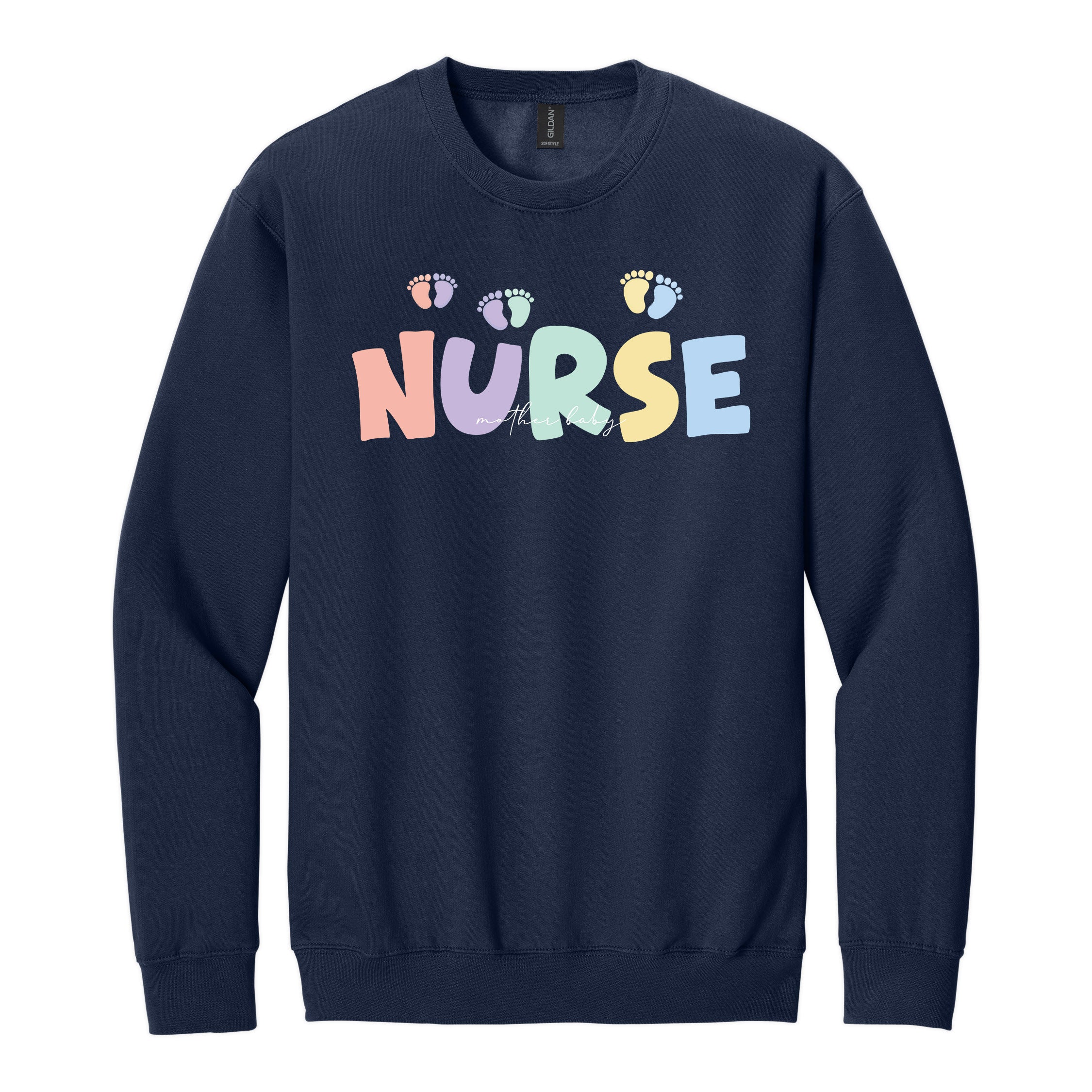 Mother Baby Nurse Crewneck — Pastel Nurse Sweatshirt