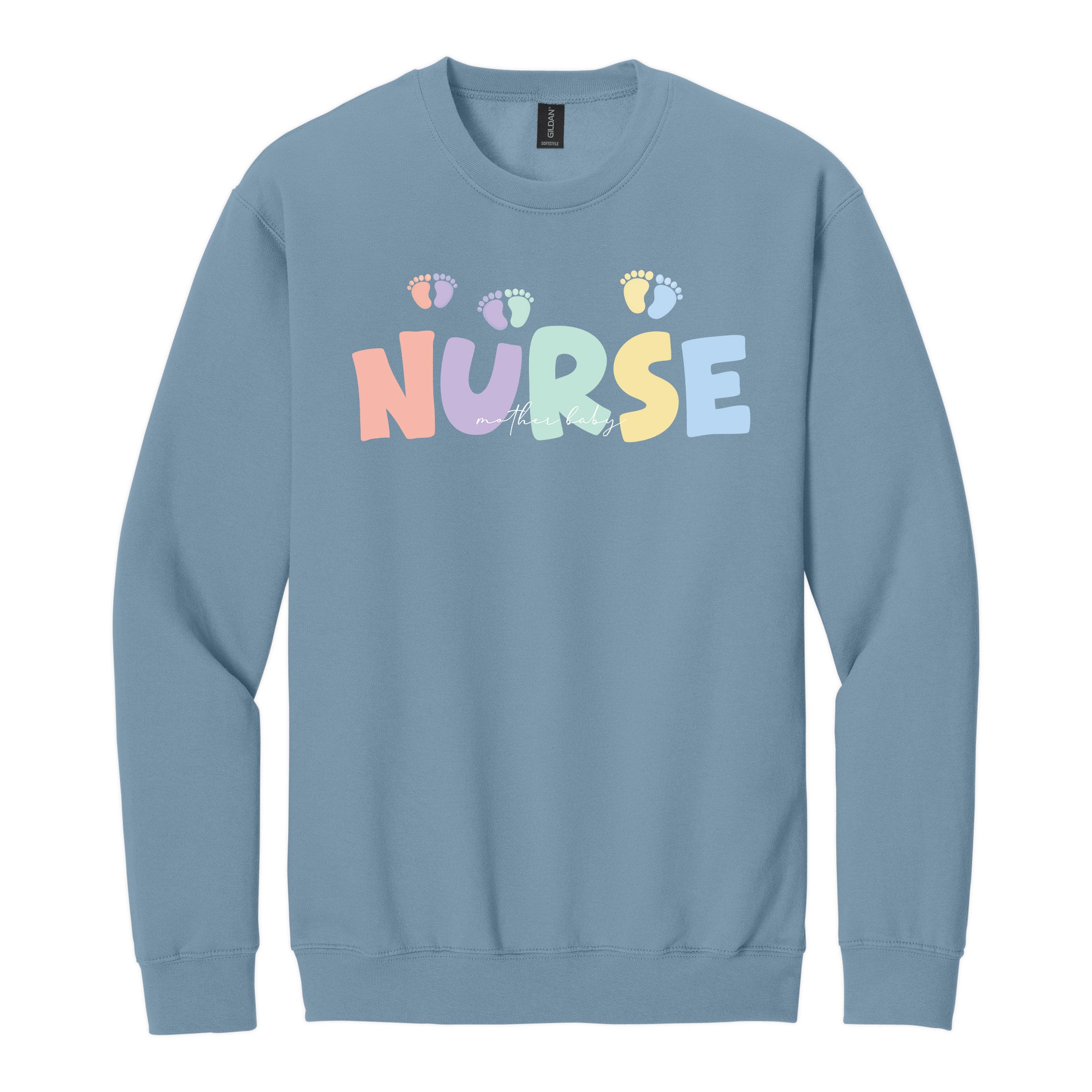 Mother Baby Nurse Crewneck — Pastel Nurse Sweatshirt