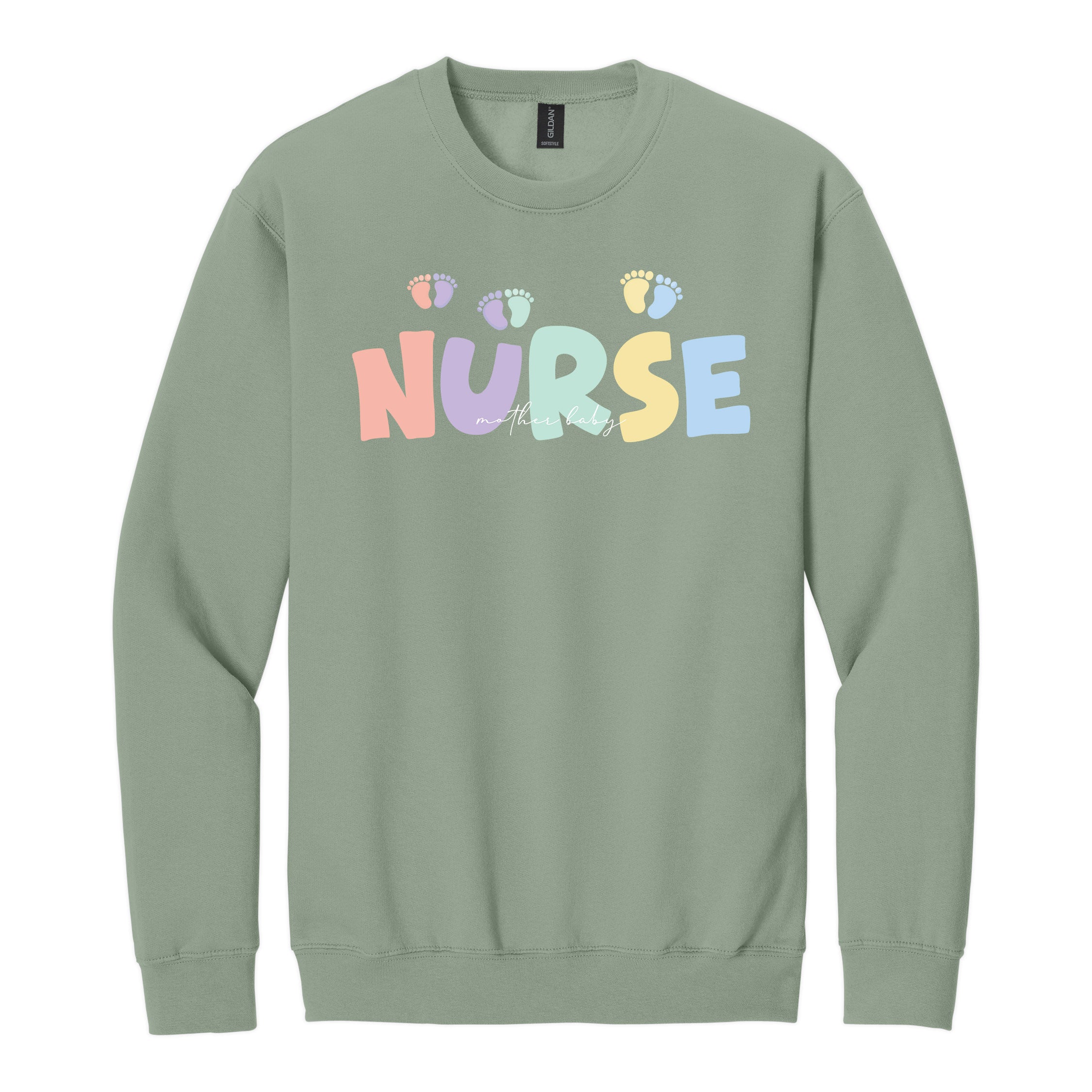 Mother Baby Nurse Crewneck — Pastel Nurse Sweatshirt