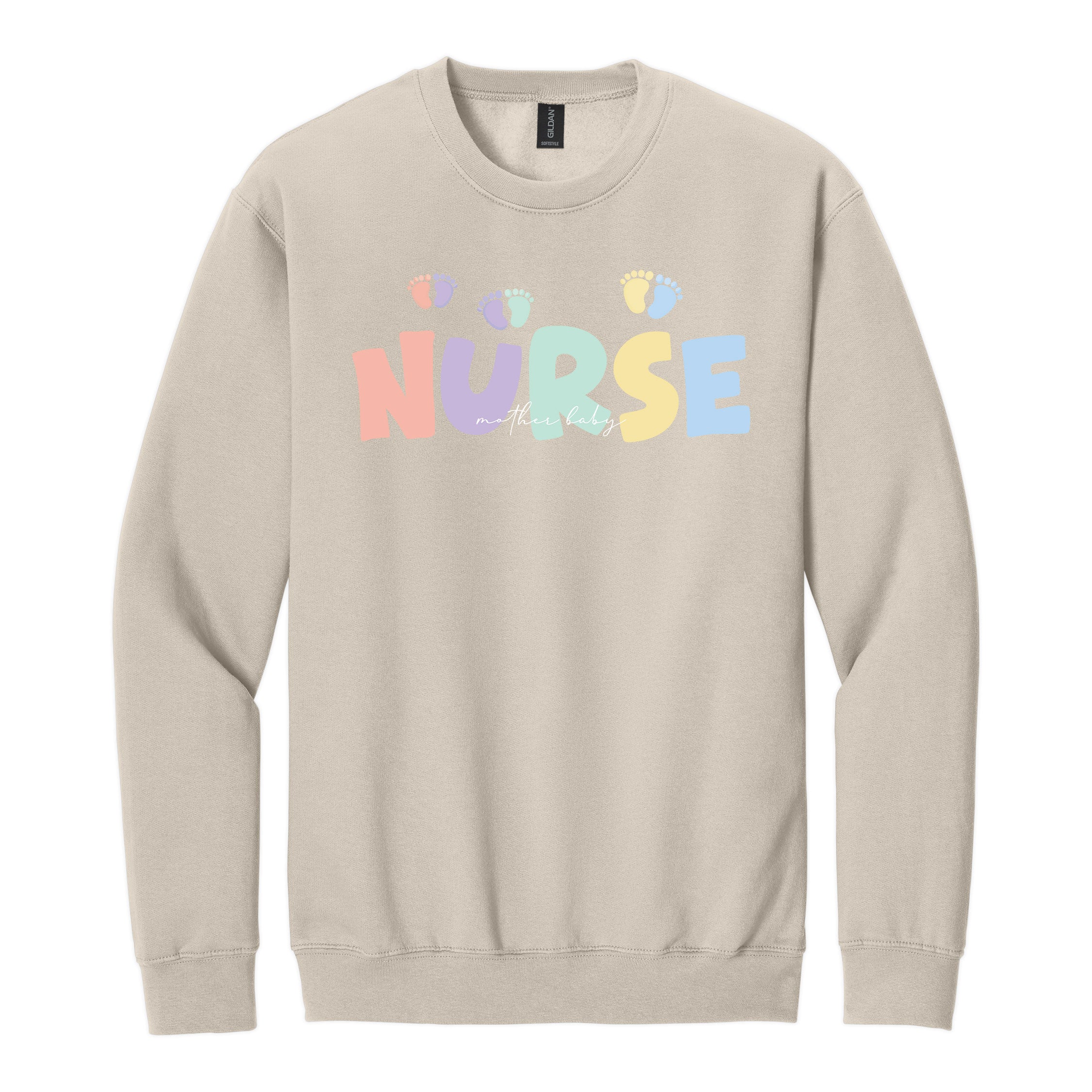 Mother Baby Nurse Crewneck — Pastel Nurse Sweatshirt