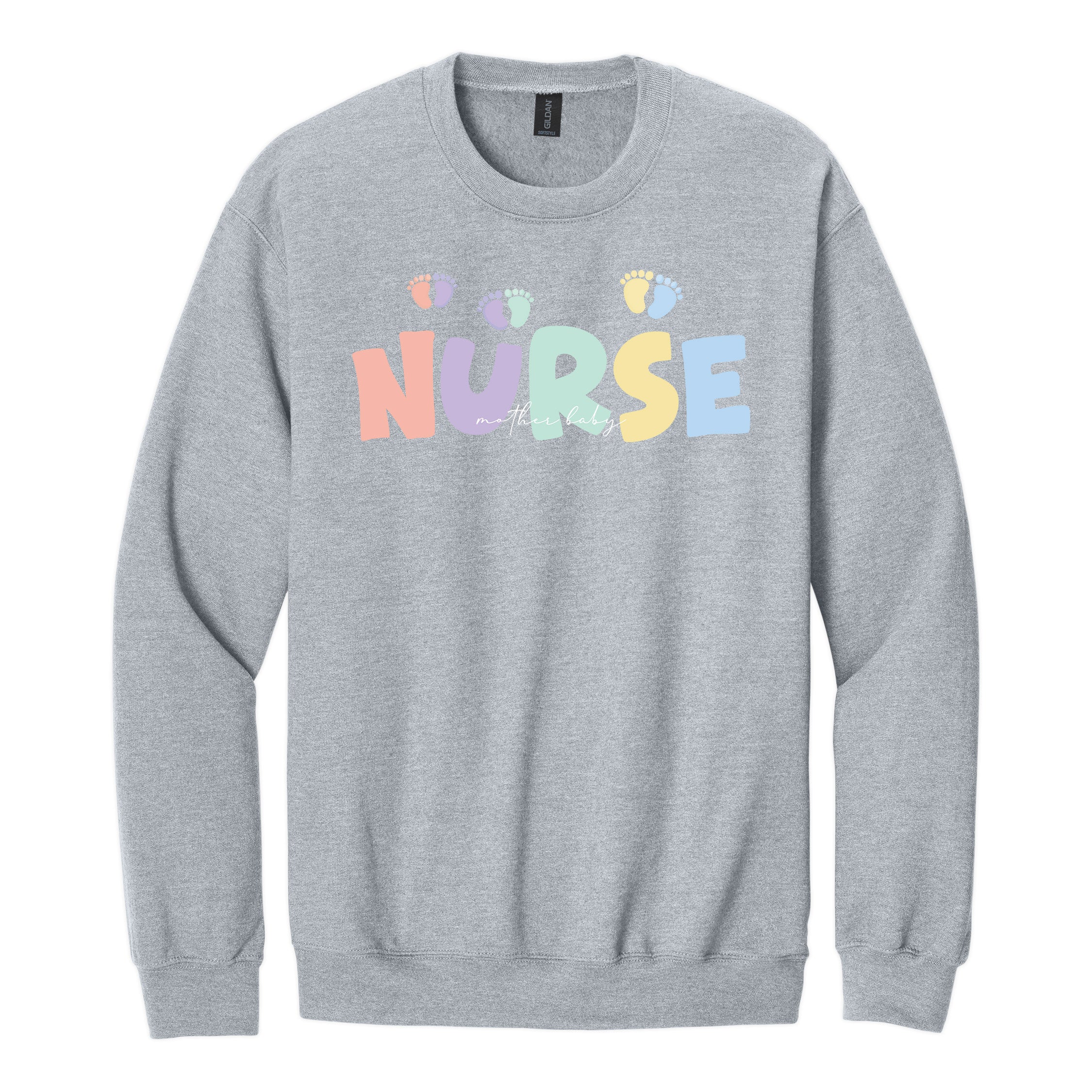 Mother Baby Nurse Crewneck — Pastel Nurse Sweatshirt