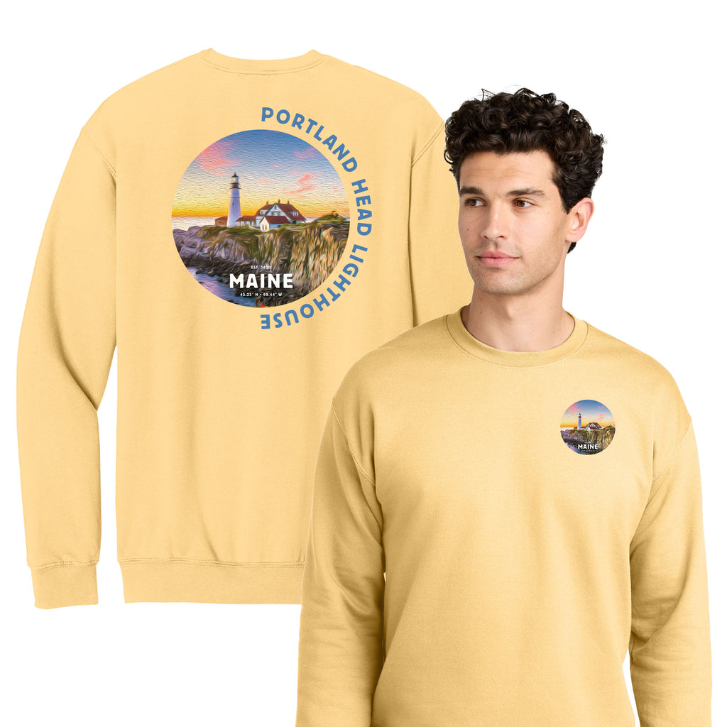 Oil Painted Maine Lighthouse Crew — Front + Back Print