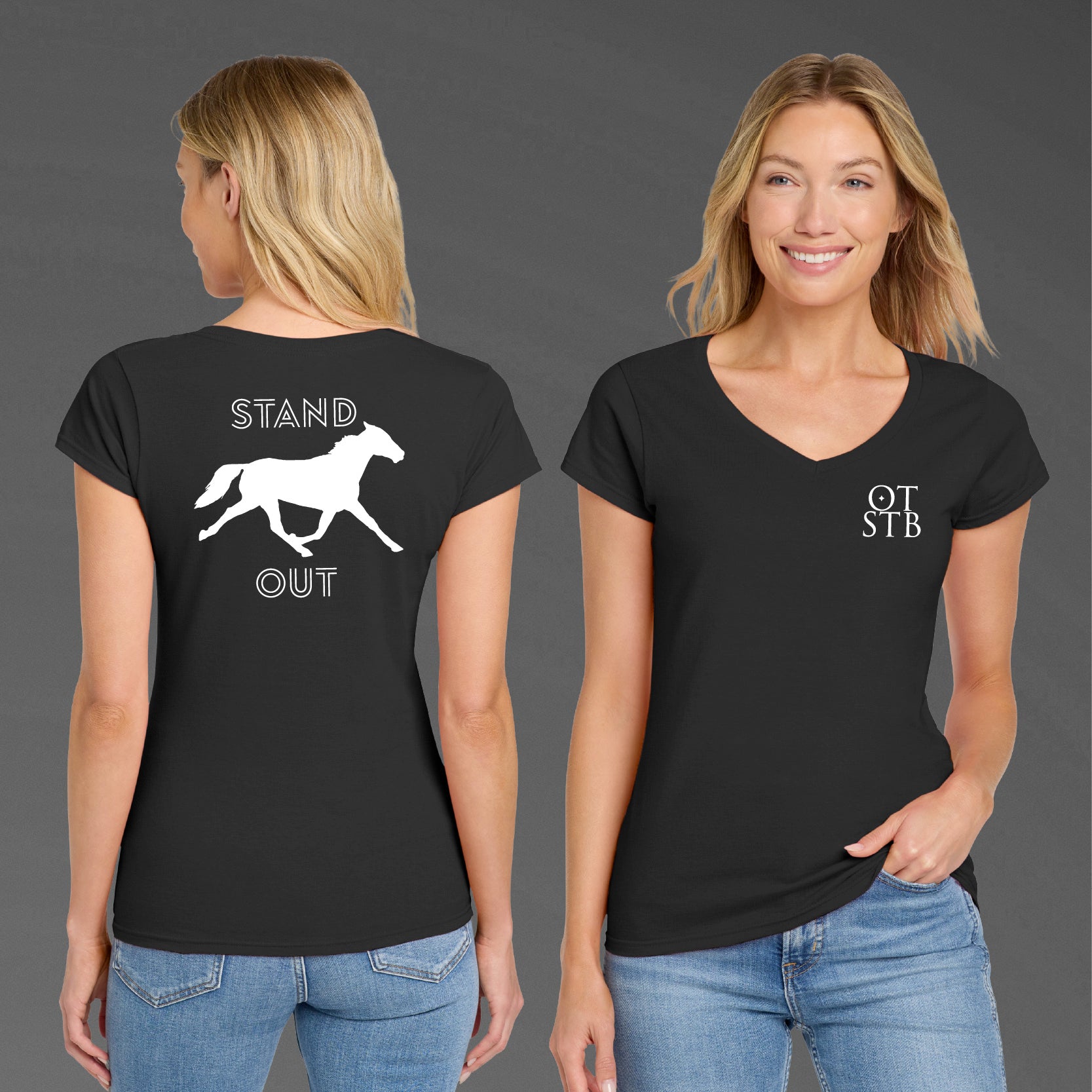 TrôtLine “Stand Out” Women’s V-Neck T-Shirt — Gildan Softstyle®