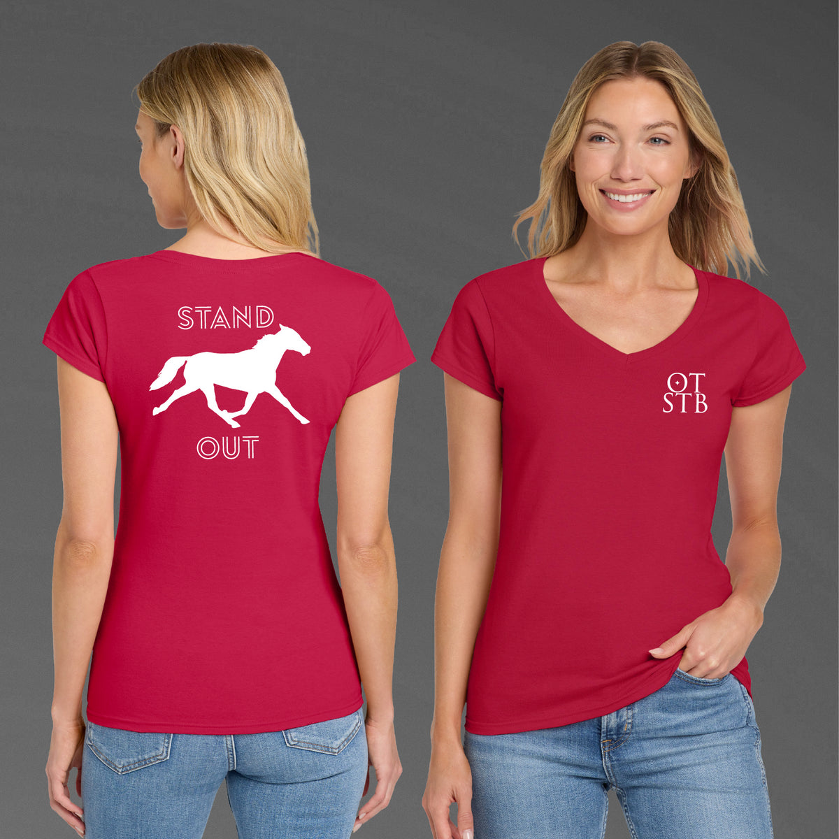 TrôtLine “Stand Out” Women’s V-Neck T-Shirt — Gildan Softstyle®
