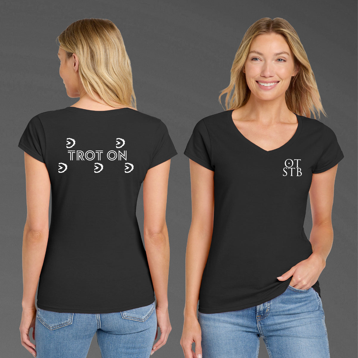 The TrôtLine “Trot On” Women’s V-Neck T-Shirt