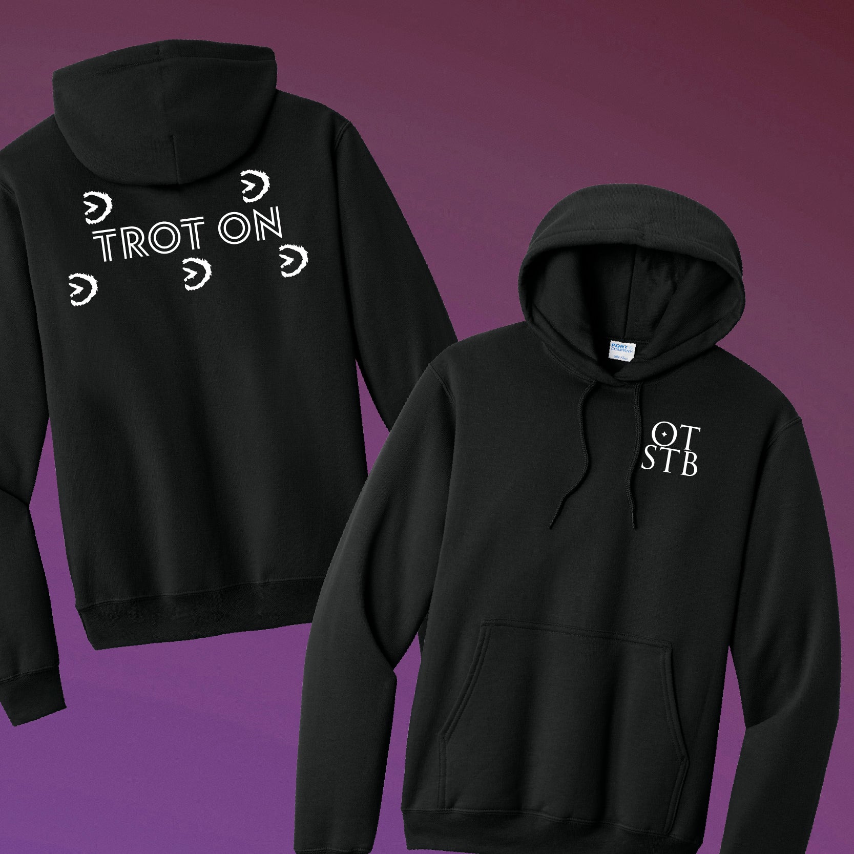 TrôtLine “Trot On” Pullover Hoodie — Port & Co® Core Fleece