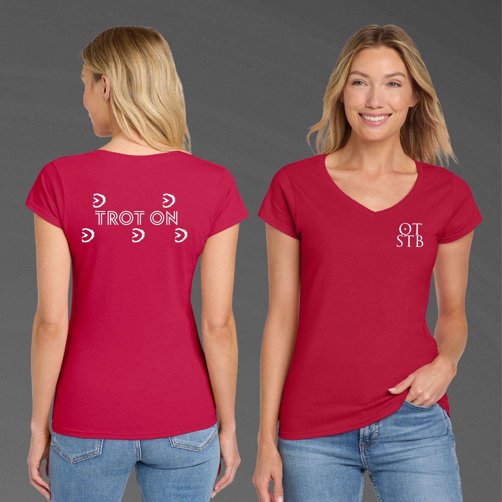The TrôtLine “Trot On” Women’s V-Neck T-Shirt
