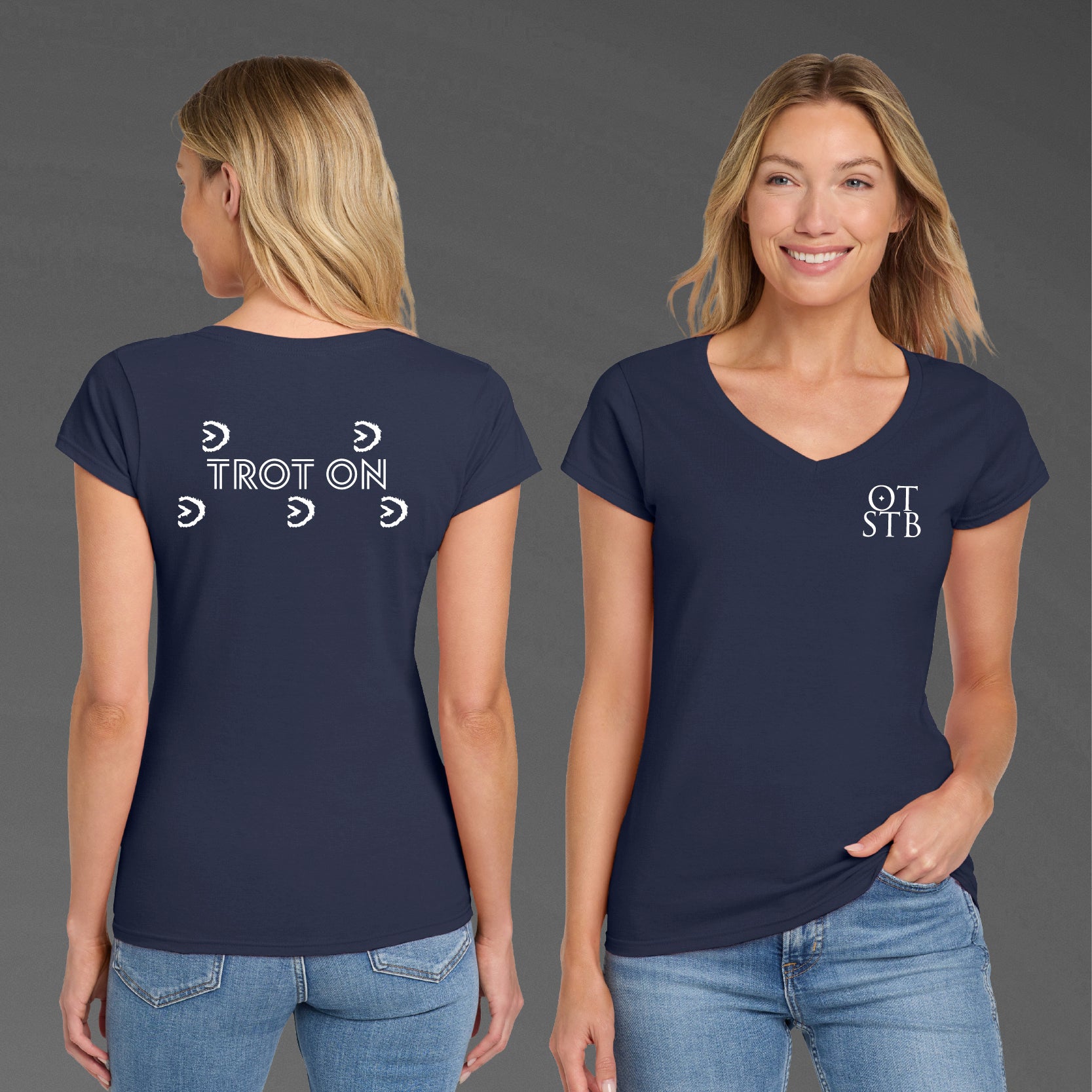 The TrôtLine “Trot On” Women’s V-Neck T-Shirt